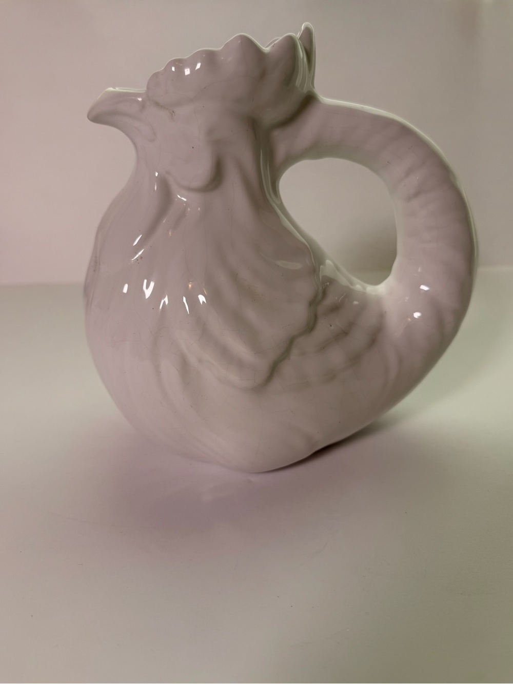 Vintage White Ceramic chicken rooster vase by jay Wilfred for Andrea by Sadek